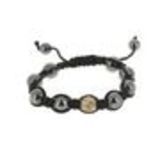 Bracelet shamballa 7 disco ball, drapeau anglais Golden - 2118-36520