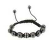 Bracelet shamballa 7 disco ball, drapeau anglais Black (Black, White) - 2118-36521