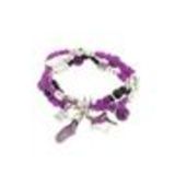 Bracelet extensible coeur et perles, E018 Violet - 1793-36530