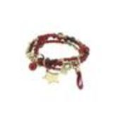 Bracelet extensible coeur et perles, E018 Rouge - 1793-36533