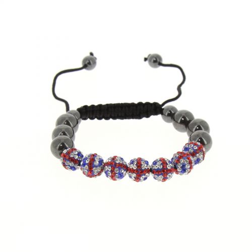 Bracelet Shamballa couleur Drapeau Anglais, YSIA