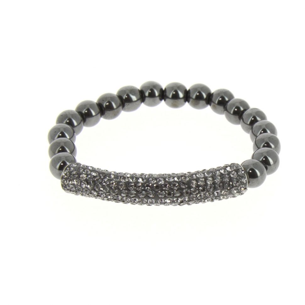 Bracelet shamballa mille strass AOH-91, Grey - 1919-36546