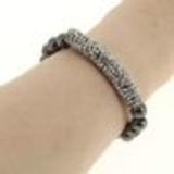 Bracelet shamballa mille strass AOH-91 Noir-blanc - 1919-36553