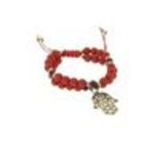 bracelet shamballa fatima en perles de verres et bois D024 Rouge - 1789-36567