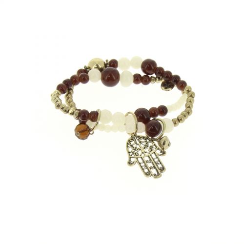 bracelet main de fatima en perles de verre