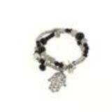 bracelet main de fatima en perles de verre Noir - 1792-36575