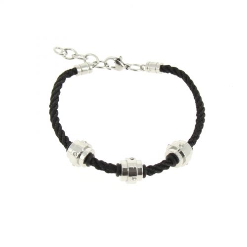 Bracelet cordons Strass en acier, DJEYNABA