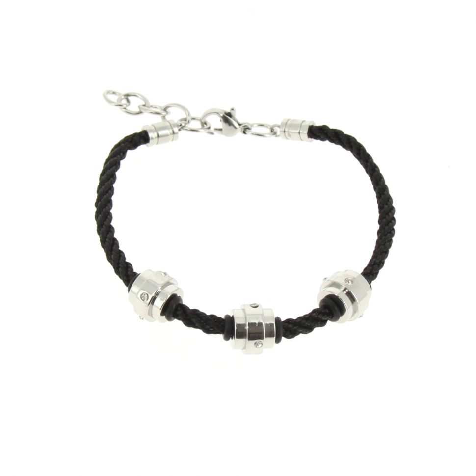 Bracelet cordons Strass en acier, 4412-4 Argent - 1858-36580