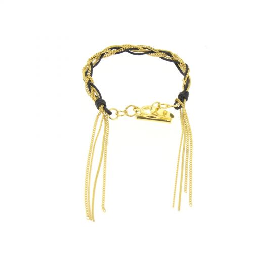 Bracelet Tressé doré, RON-01 Noir - 1553-36591