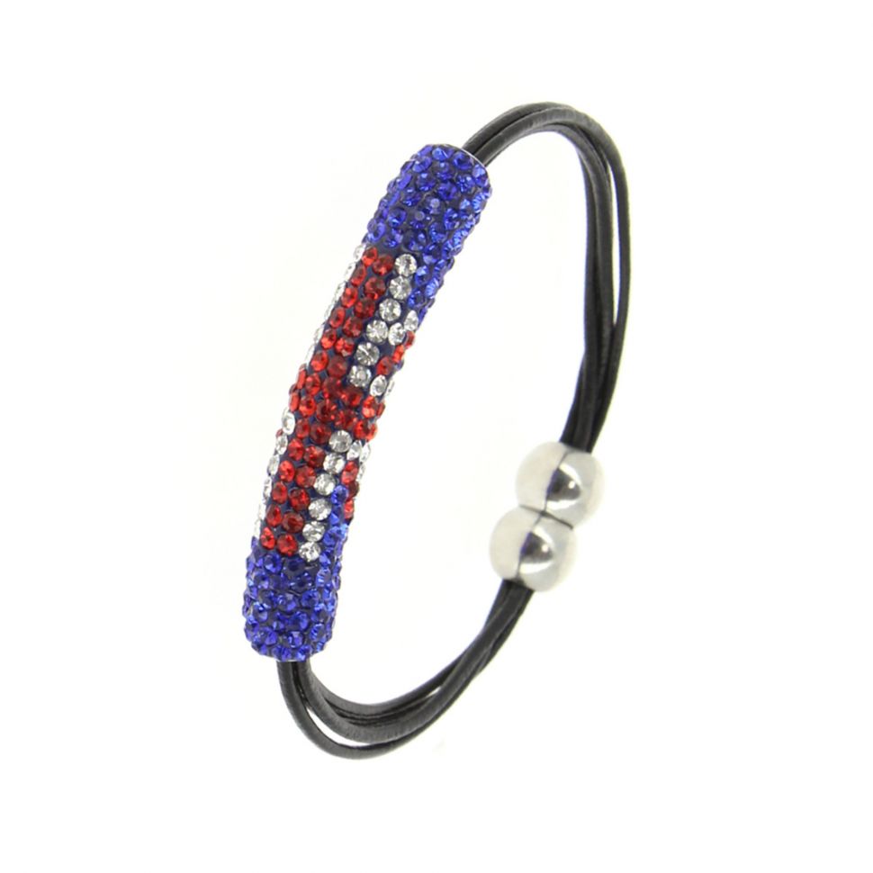 Bracelet aimanté shamballa drapeau anglais Noir - 2002-36593