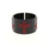 Bracelet polycarbure noir Croix, BOS-33 Noir (Rouge) - 7618-36607