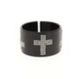 Bracelet polycarbure noir Croix, BOS-33 Noir (Blanc) - 7618-36609