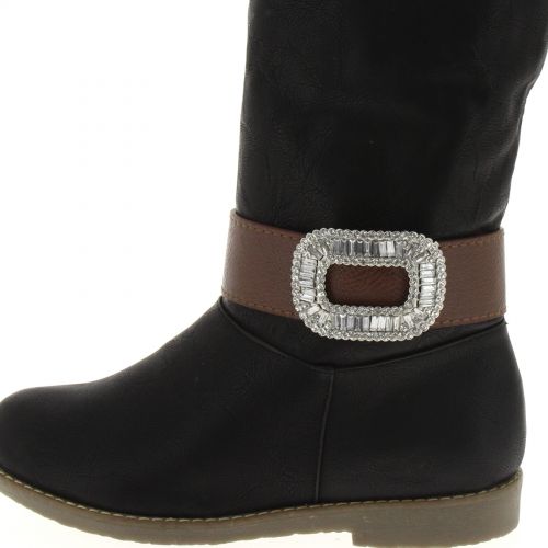 Paire de bijoux de bottes similicuir, 5703 Marron