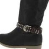 Paire de bijoux de bottes en croute de cuir cristal, 8918 Noir Brun - 8918-36673