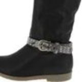 Paire de bijoux de bottes en croute de cuir cristal, 8918 Noir Argent - 8918-36674