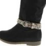 Paire de bijoux de bottes en croute de cuir cristal, 8918 Noir Golden - 8918-36676