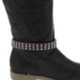 Paire de bijoux de bottes en croute de cuir cristal, 8918 Noir Brun - 8918-36680