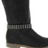 Paire de bijoux de bottes en croute de cuir cristal, 8918 Noir Noir - 8918-36681