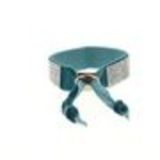 Bracelet ruban velour 8 rangées strass Bleu opaline - 6460-36693