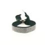 Bracelet ruban 6 rangées de strass Vert pin - 4890-36714