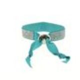 Bracelet ruban 6 rangées de strass Bleu - 4890-36716