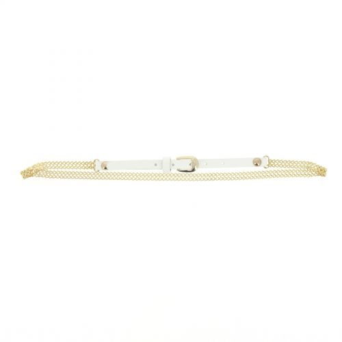 Ceinture chaine similicuir Blanc - 7321-36836