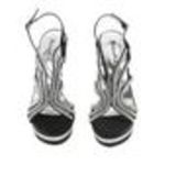 Chaussures de soirée satinées en toile de strass 5948 Noir - 5974-36869