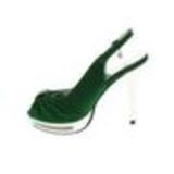 Chaussures de soirée velour, nœud de papillon strass 5949 Vert - 5970-36874