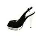 Chaussures de soirée velour, nœud de papillon strass 5949 Noir Noir - 5970-36875