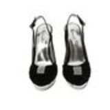 Chaussures de soirée velour, nœud de papillon strass 5949 Noir Noir - 5970-36878