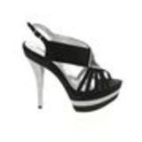 Chaussures de soirée satinées, losange de strass 5947 Noir - 5964-36880