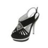 Chaussures de soirée satinées, losange de strass 5947 Noir - 5964-36882