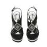 Chaussures de soirée satinées, losange de strass 5947 Noir - 5964-36886