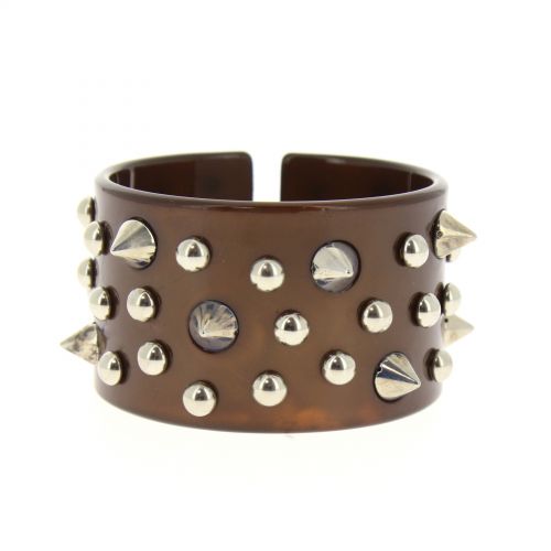 bracelet BOS-4, acrylique clouté de piques Marron - 1781-37057