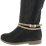 Paire de bijoux de bottes, 2 tour à 3 rangés de strass, DH001 Noir- Gris Black (Golden, White)) - 9632-37082