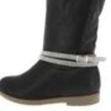 Paire de bijoux de bottes, 2 tour à 3 rangés de strass, DH001 Noir- Gris Grey (White) - 9632-37085