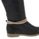 Paire de bijoux de bottes, 2 tour à 3 rangés de strass, DH001 Noir- Gris Black (Golden, White)) - 9632-37090