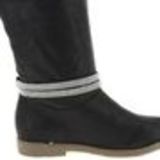 Paire de bijoux de bottes, 2 tour à 3 rangés de strass, DH001 Noir- Gris Black (White) - 9632-37091