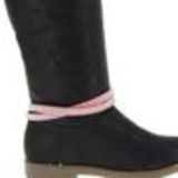 Paire de bijoux de bottes, 2 tour à 3 rangés de strass, DH001 Noir- Gris Fuchsia - 9632-37099