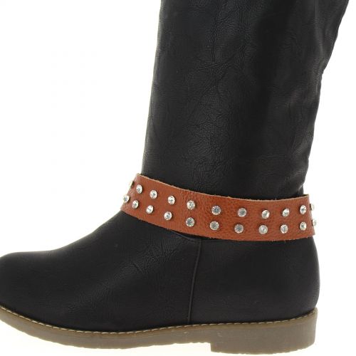 1 x Jewel boots clouté strass et leather, BR42-6 Brown