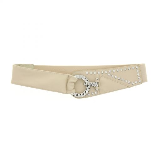 Ceinture élastique, Noeud papillon, LD3883 Beige - 7746-37256