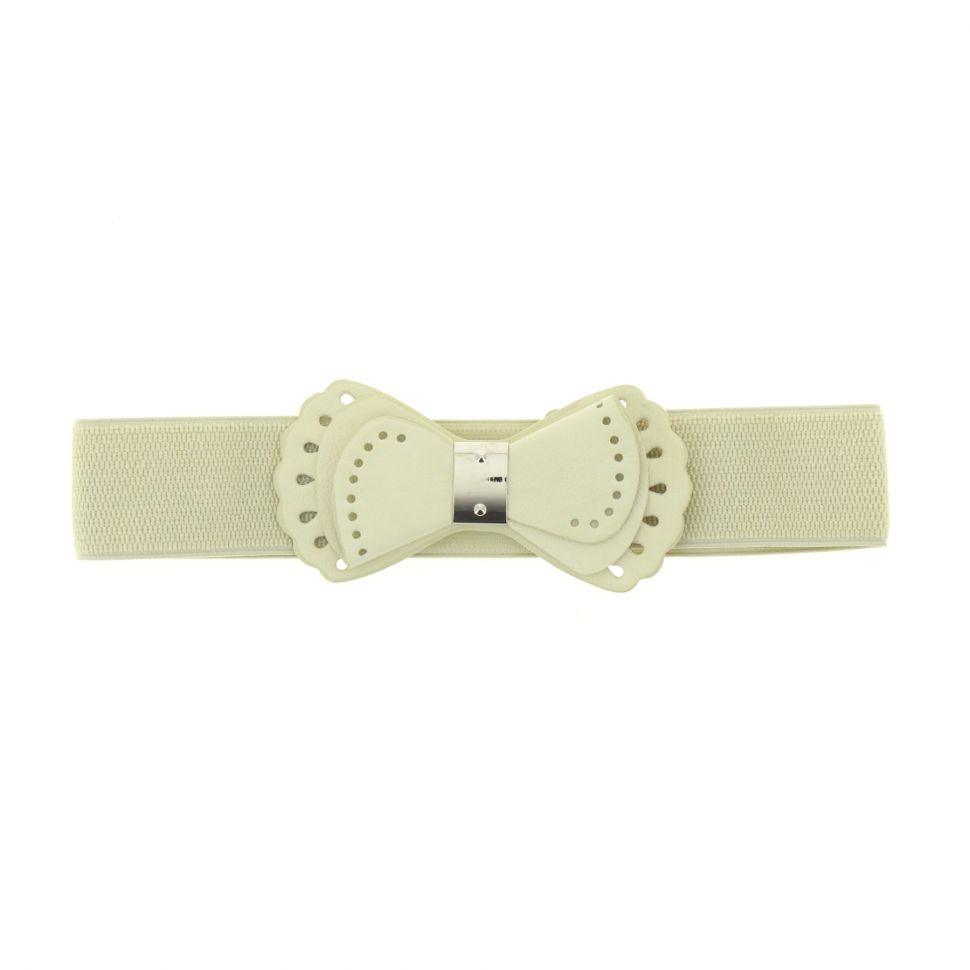 Ceinture élastique large, Noeud papillon, LD4592 Beige Beige - 8539-37283