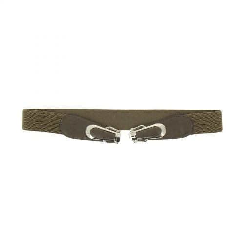 Ceinture boucle bombé élastique Taupe - 1897-37294