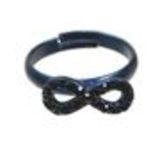 Bague métal symbole infini strass Bleu marine - 5250-37353