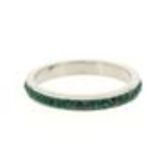 Bague acier 6311, Strass de zirconia Vert foncé