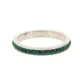 Anello acciaio inossidabile Zirconi Strass Verde