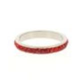 Bague acier 6311, Strass de zirconia Rouge