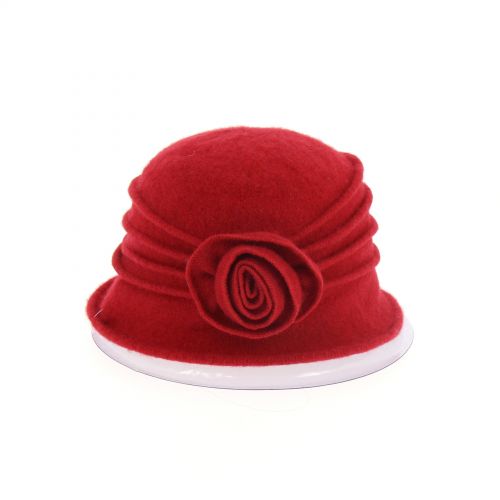 Chapeau Laine fleur BESSIE Rouge - 10224-37588
