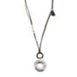 Collier femme, Coeur en strass, XS-2259 Silver (Brown) - 10232-37643