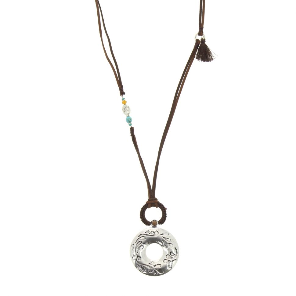 LUMA cords necklace Silver (Brown) - 10232-37643